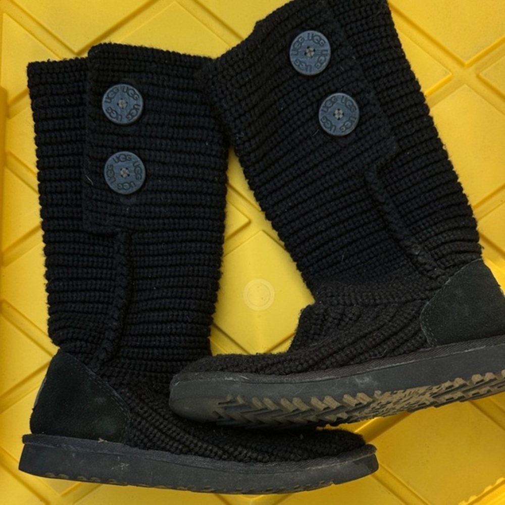 UGG Black Knit Kids Boots